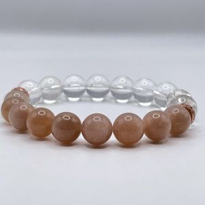 Moonstone in clear quartz Healing Bracelet.
